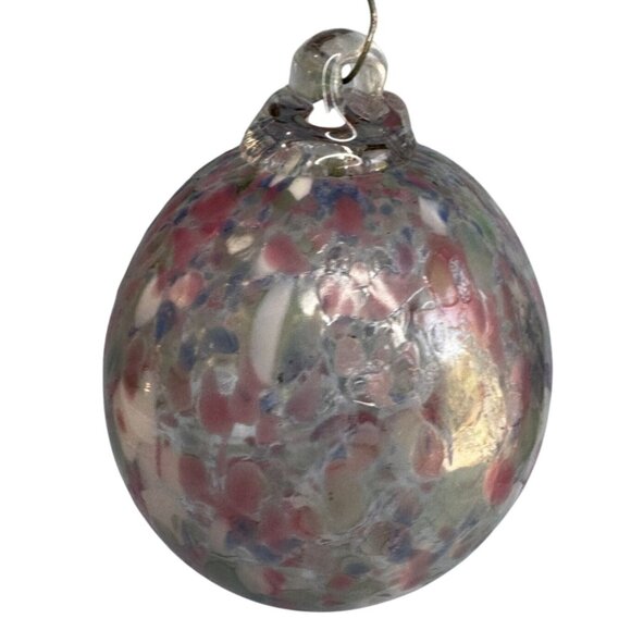 Friendship Witch Spirit Ball Ornament Hand Blown Confetti Glass 3¼" x 2½" - Picture 1 of 5